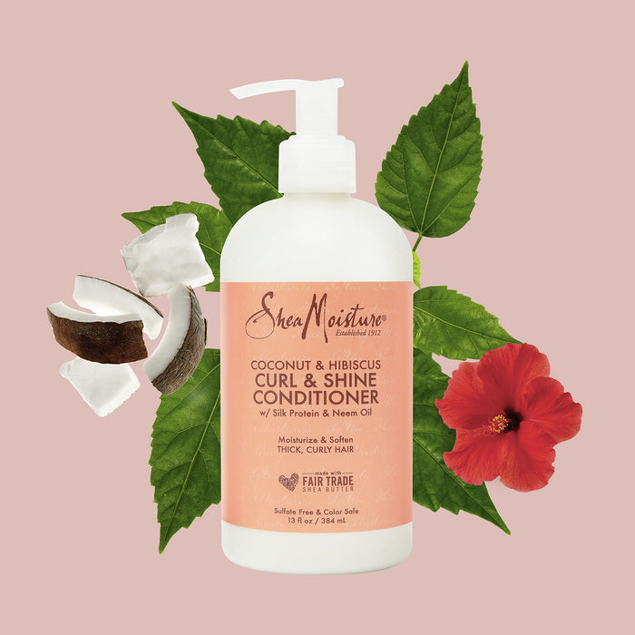 Shea Moisture Coconut und Hibiscus Curl und Shine Conditioner, 1 opakowanie (1 x 384 ml)