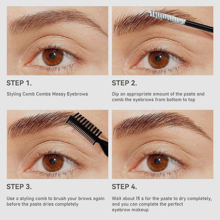 Krem do stylizacji brwi z podwójną końcówką,Mleczny żel do brwi - Podwójnie zakończony trwały balsam do makijażu brwi, wodoodporny i odporny na pot, naturalny stylizacja brwi Beauty Eyebrow Dewu