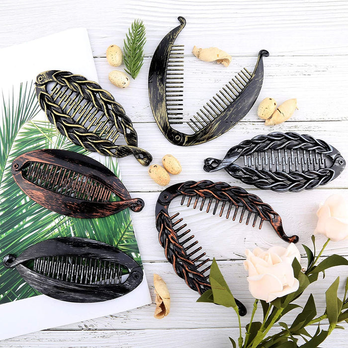 LUTER 6 sztuk 14 cm banan spinki do włosów w kształcie ryby, spinki do włosów, klipsy do włosów dla kobiet (2 style, 3 kolory)