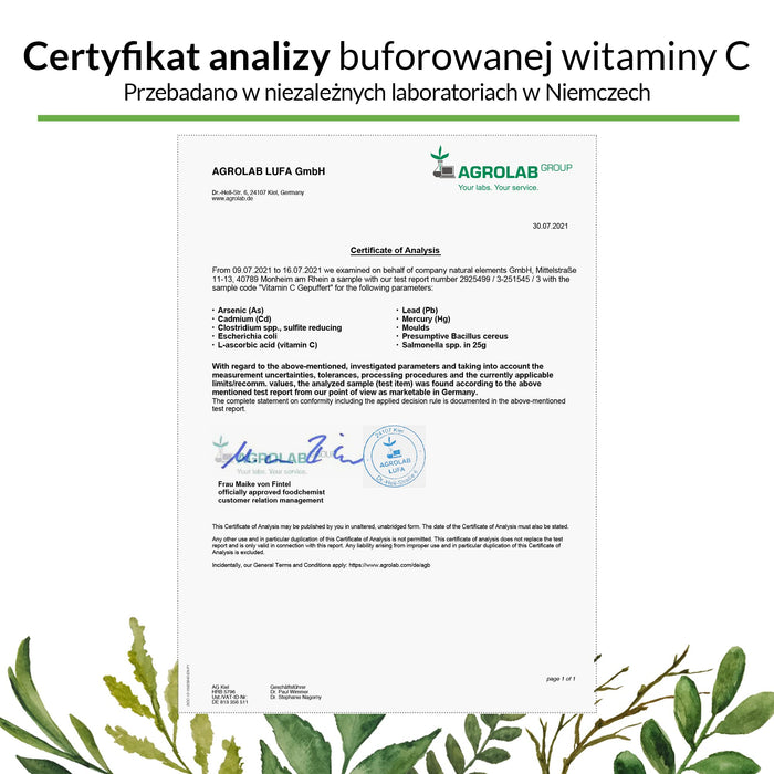 Witamina C 500 mg - 365 kapsułek – Premium: Z fermentacji roślinnej i buforowana (o neutralnym, bezkwasowym i łagodnym dla żołądka pH) – Bez niepożądanych dodatków, wegańska