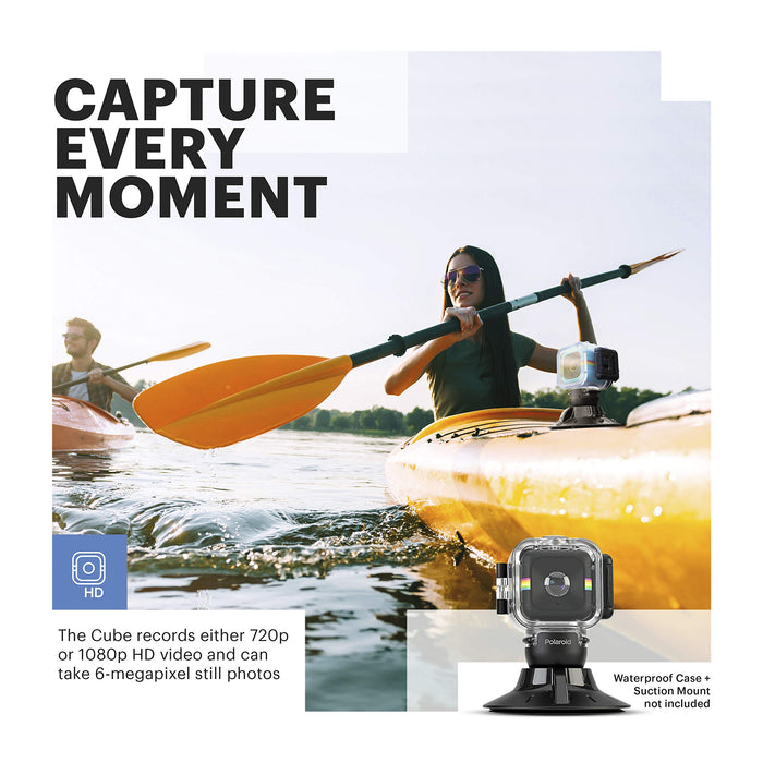 Polaroid Cube+ 1440p Mini Lifestyle Action kamera z Wi-Fi i stabilizatorem obrazu (czerwona)