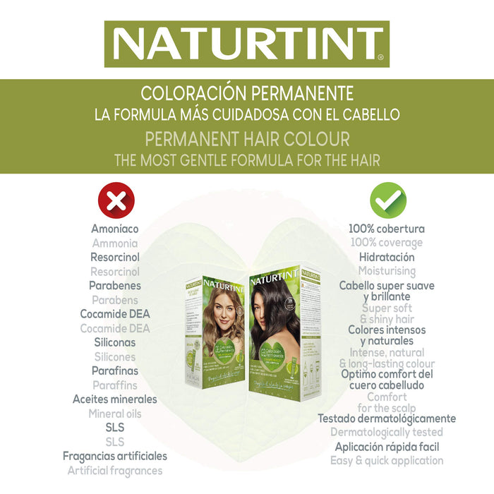 Naturtint Coloration bez amoniaku, 100% szary zasięg, składniki warzywne, kolor naturalny i trwały, 3n ciemny kasztan, 170ml