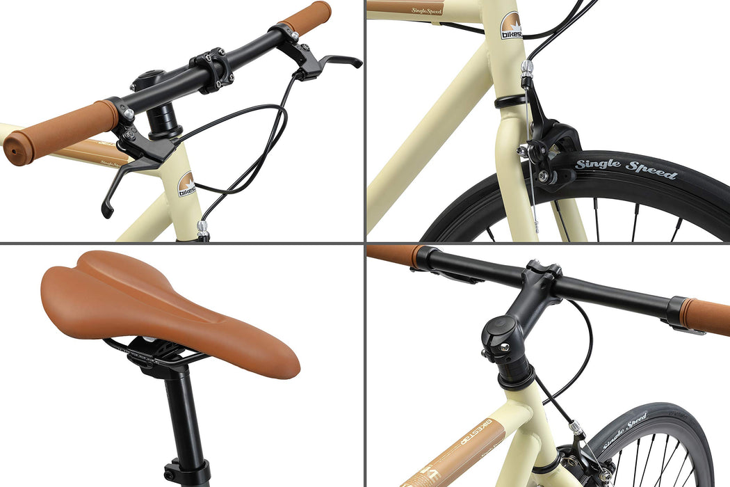 BIKESTAR Singlespeed 700C 28-calowy Rower Miejski Fixie | 53 cm rama rower wyścigowy retro vintage męski rower damski