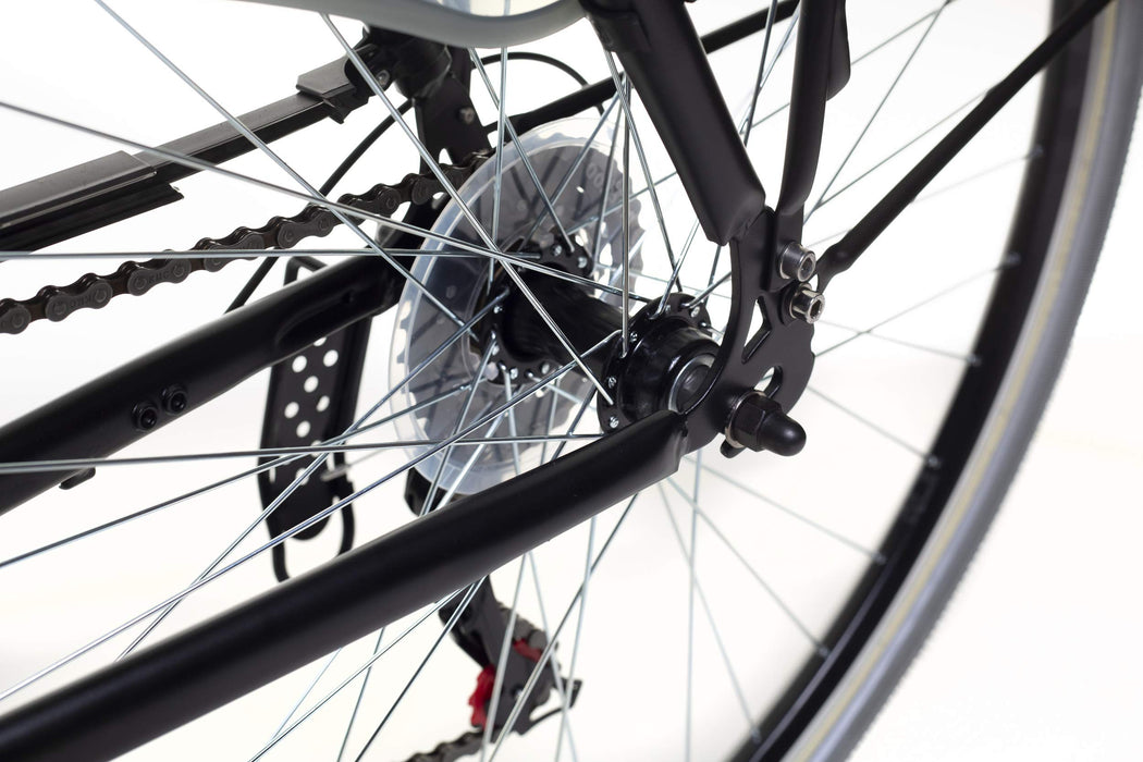 Amigo Styl – rowery miejskie dla mężczyzn – rower męski 28 cali – nadaje się dla dzieci od 180 – 185 cm – 6-biegowa przerzutka Shimano – rower miejski z hamulcem ręcznym, oświetleniem i stojakiem na rower – czarny/szary