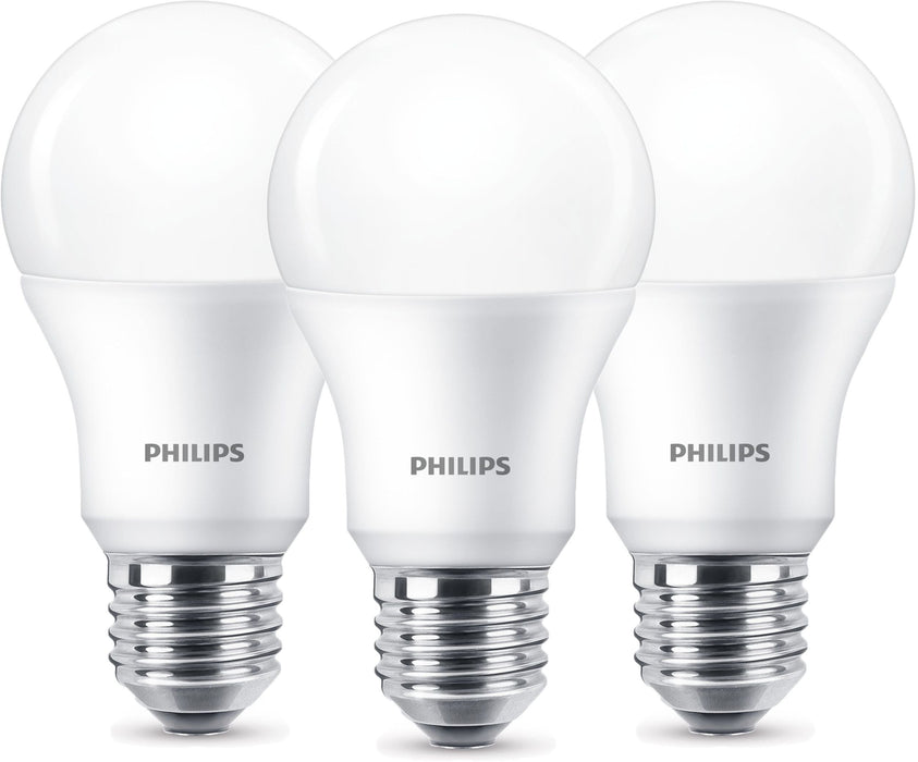 Philips 8718696761267 Klasyczne Żarówki LED, E27, 9 W, Ciepła Biel, 806 Lumenów, 2700 Kelwinów, 3 Sztuki