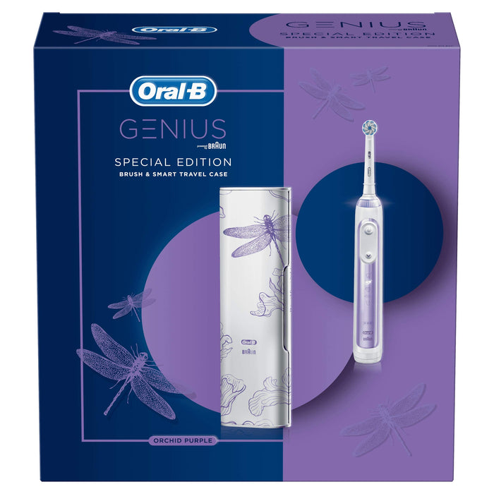 Oral-B Genius Special Edition Szczoteczka Elektryczna, Specjalna Edycja, Rączka Szczoteczki Wykorzystująca Sztuczną Inteligencję, z Etui Podróżnym, Fioletowa