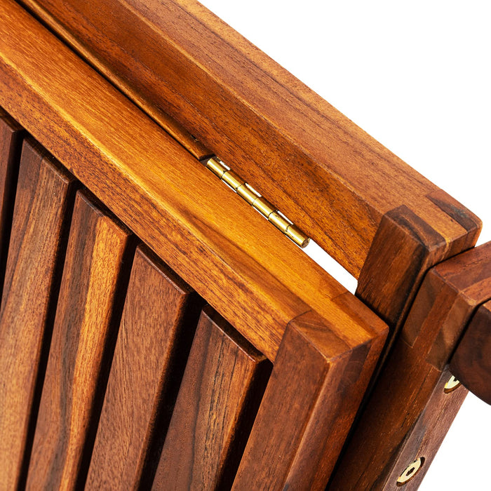 PrimeMatik - Stół rozkładany 60 x 40 cm z certyfikowanego drewna tekowego na balkon na zewnątrz