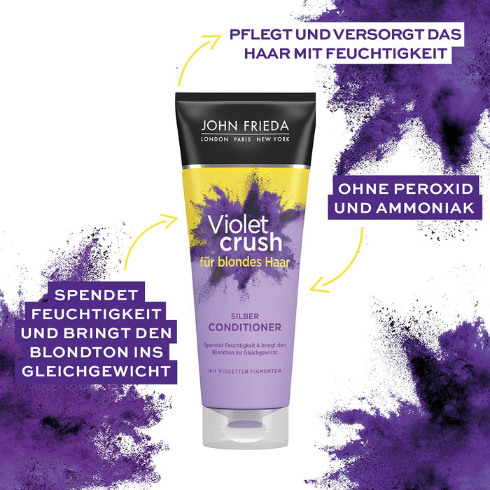 John Frieda Violet Crush — odżywka przeciw żółknięciu odcieniem — zawartość: 250 ml — również przeciwko odcieniom pomarańczy — z fioletowymi pigmentami