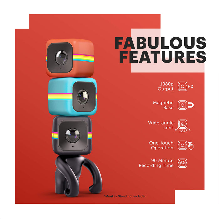 Polaroid Cube+ 1440p Mini Lifestyle Action kamera z Wi-Fi i stabilizatorem obrazu (czerwona)
