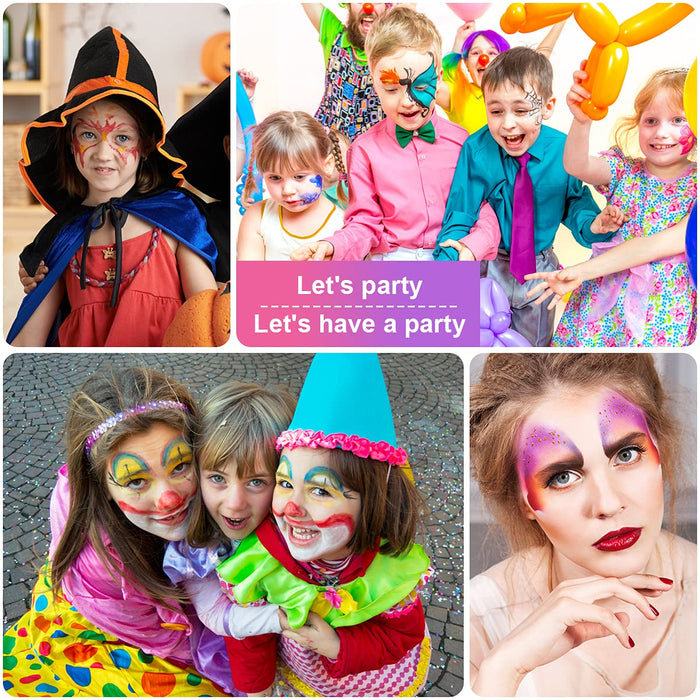 URAQT Zestaw do makijażu dla dzieci, 15 kolorów paleta farb do makijażu, zmywalny zestaw do malowania twarzy do malowania ciała, malowanie ciała dla dzieci karnawałowego na Halloween