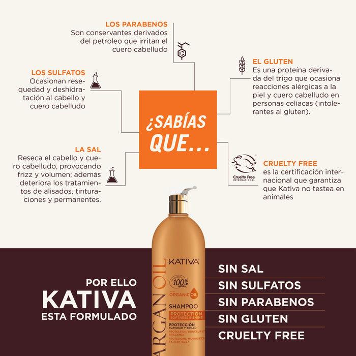 KATIVA Szampon z olejkiem arganowym, 1000 ml, 1000 ml