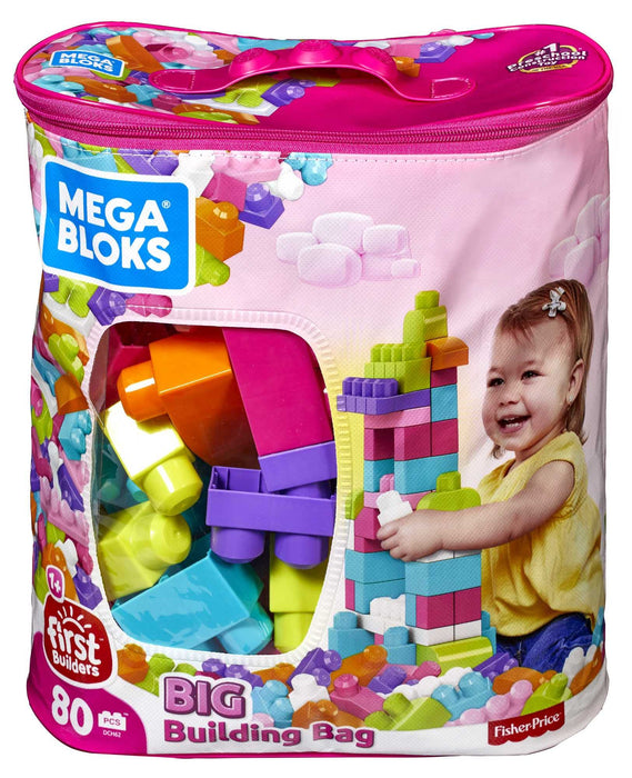Mega, Klocki 80 Elem. Torba Różowa DCH62