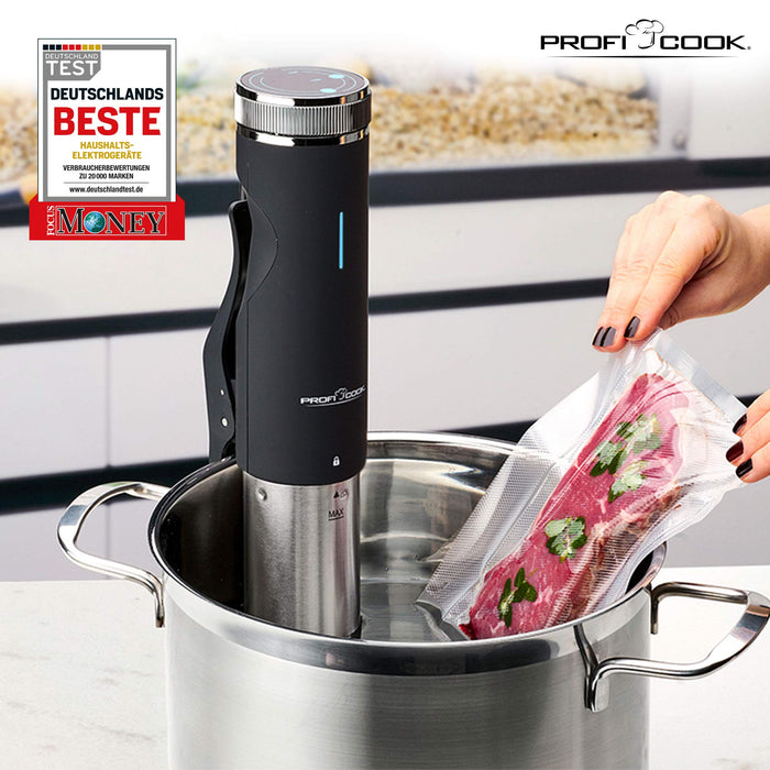Proficook PC-SV 1126 Urządzenia Do Gotowania Próżniowego, Stal Nierdzewna, 800 W, Czarny/Stalowy