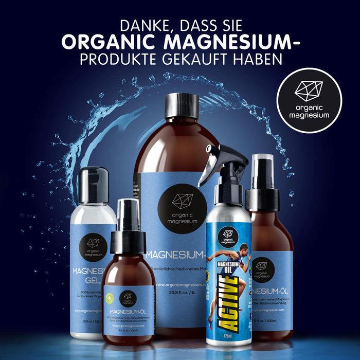 Organiczny Żel Magnezowy - 150ml | 100% Naturalny i Czysty Żel Chlorku Magnezu Zechstein | idealny do Uprawiania Sportu i Rozluźniania Mięśni | Płynny Żel Magnezowy