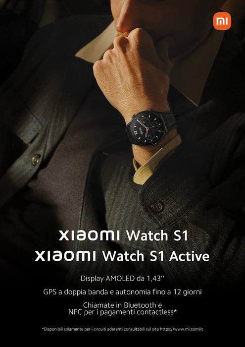 Xiaomi Watch S1 Active Ocean Blue + kabel USB-C 1 m, biały, AMOLED HD 1,43 cala, obsługuje do 19 profesjonalnych trybów treningowych, zintegrowany NFC, wodoodporność, Ocean Blue (Niebieski)
