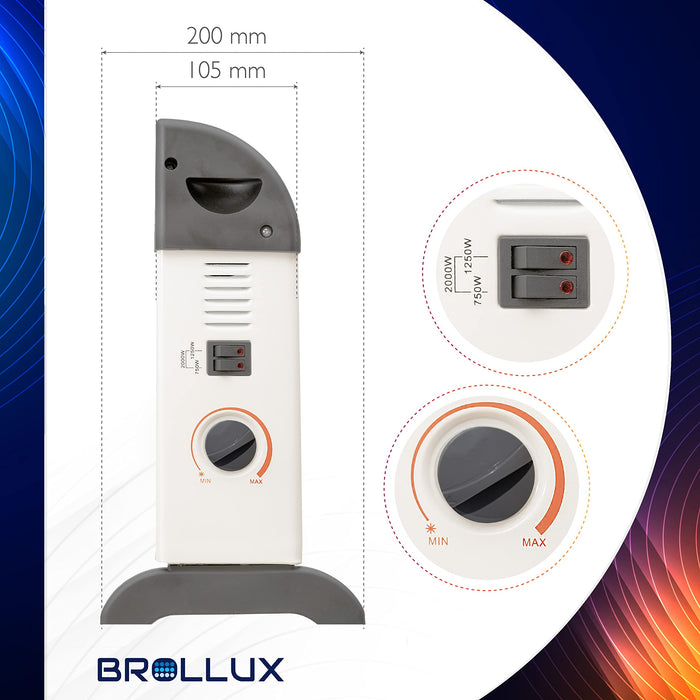 Grzejnik elektryczny 2000 W RT2K z wentylatorem mobilny grzejnik elektryczny konwektorowy ogrzewanie elektryczne z termostatem