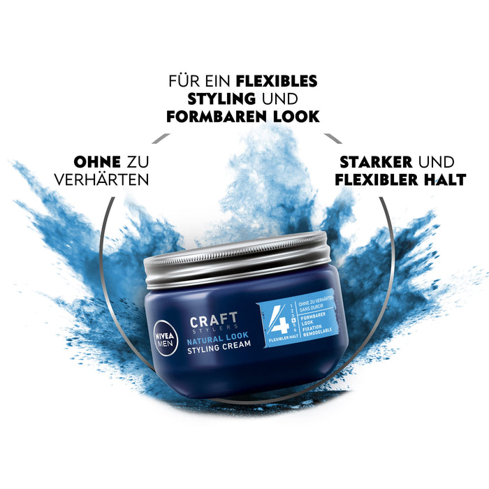 NIVEA Men Żel do włosów, żel do stylizacji, 150 ml tygiel, krem do stylizacji, naturalny wygląd