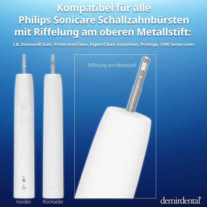 Demirdental Sensitive 4 końcówki pasujące do szczoteczek Philips Sonicare ProResults, miękkie głowice do wrażliwych zębów, czarne, HX6054b