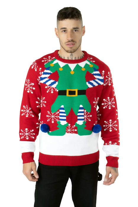 NOROZE Mężczyźni kobiety unisex premium Novum dzianinowy Boże Narodzenie Jumper Elf sweter