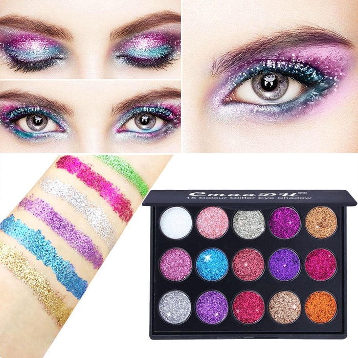 Glitter Eyeshadow Palette | Shimmer Eye Shadow Powder | Eye Shadow Pallet Long Lasting, Highly Pigmented, Creating Sparkling Eyes Yelei