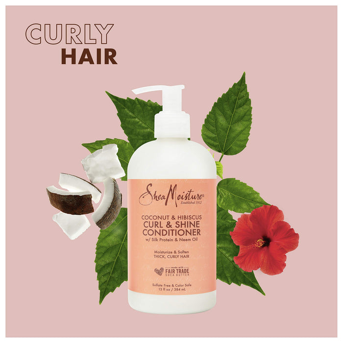 Shea Moisture Coconut und Hibiscus Curl und Shine Conditioner, 1 opakowanie (1 x 384 ml)
