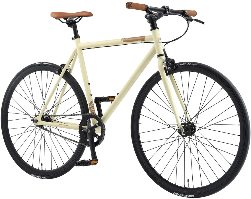 BIKESTAR Singlespeed 700C 28-calowy Rower Miejski Fixie | 53 cm rama rower wyścigowy retro vintage męski rower damski