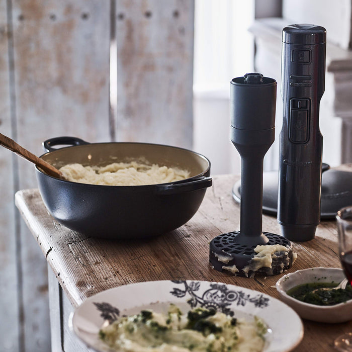 Cuisinart Blender ręczny 3 w 1 z nasadką do rozdrabniania, blender i nasadką do ubijania ze stali nierdzewnej, bezprzewodowy, niebieski, CSB300BE