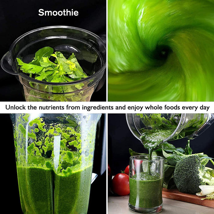 Mikser Blender o Mocy 2000 W, Wysokowydajny Blender, Mikser Stojący do Smoothie, Lodów, Deserów, zup, 33.000 obr/min, Pojemnik 2L Tritan bez BPA, 4 Wstępnie Ustawione Programy, 8 Prędkości, Stal Nierdzewna