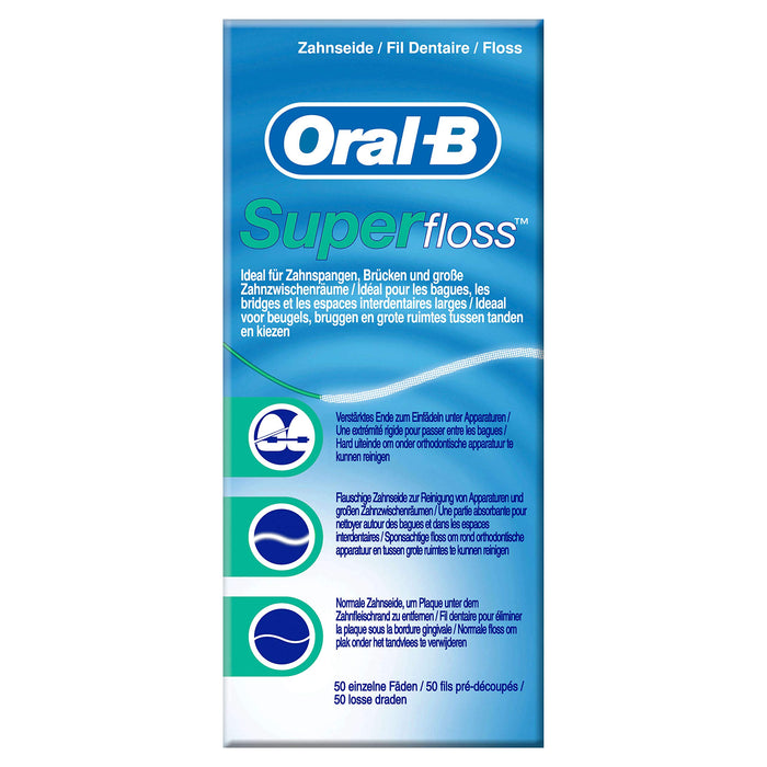 Oral B SuperFloss Super nić dentystyczna do szelek mostków
