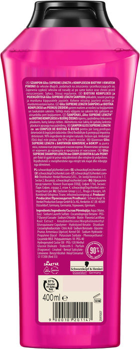 Schwarzkopf Gliss Supreme Length szampon do włosów długich i podatnych na zniszczenia 400ml