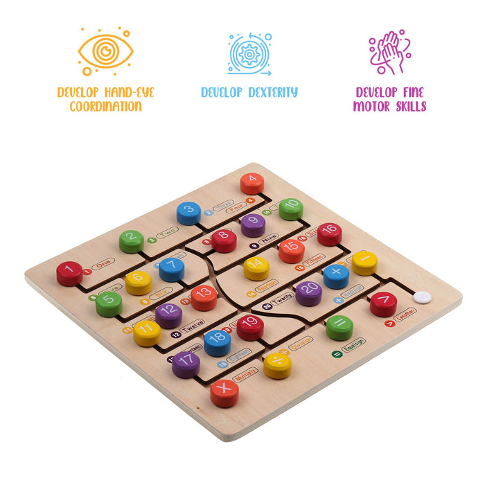Boxiki Kids Montessori Zabawki dla niemowląt, z liczbami i matematyką - drewniane zabawki - drewniane puzzle dla dzieci, zabawki do wczesnej edukacji i aktywności - zabawki edukacyjne dla chłopców i dziewcząt w wieku 1, 2, 3 lat