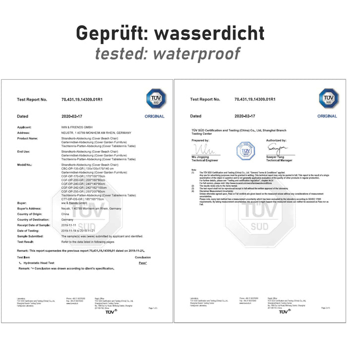 Pokrowiec na meble ogrodowe w kształcie litery L, 300 x 300 x 90 cm, plandeka brezentowa do mebli ogrodowych w kształcie litery L