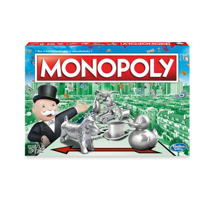 Gra planszowa Monopoly, rodzinna gra planszowa dla od 2 do 6 graczy, gra dla dzieci w wieku od 8 lat, dołączono wybrane przez fanów karty
