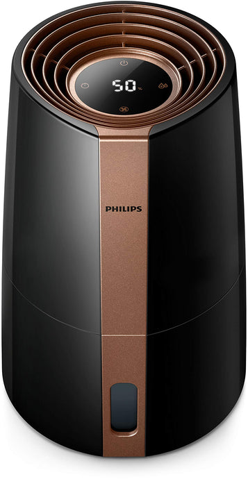 Philips HU3918/10 nawilżacz powietrza serii 3000 (do 45 m², higieniczna technologia NanoCloud, cichy tryb nocny, automatyczny zbiornik na wodę), czarny