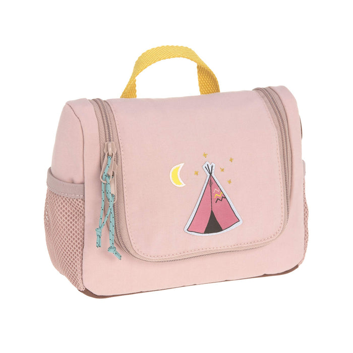 LÄSSIG Kosmetyczka dziecięca worek na pranie, kosmetyczka do zawieszenia, 20 cm, mini torba do prania, Adventure Tipi, jeden rozmiar