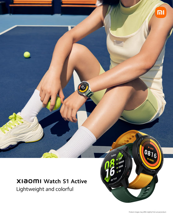 Xiaomi Watch S1 Active Ocean Blue + kabel USB-C 1 m, biały, AMOLED HD 1,43 cala, obsługuje do 19 profesjonalnych trybów treningowych, zintegrowany NFC, wodoodporność, Ocean Blue (Niebieski)