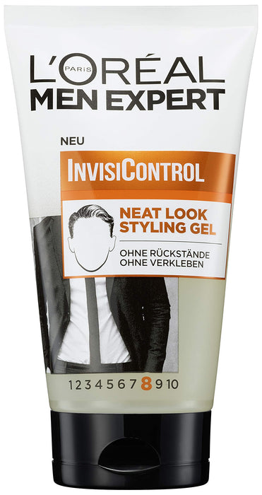 L'Oréal Men Expert Neat Look żel do stylizacji włosów dla mężczyzn, do modelowania włosów i naturalnej stylizacji włosów, InvisiControl, 1 x 150 ml