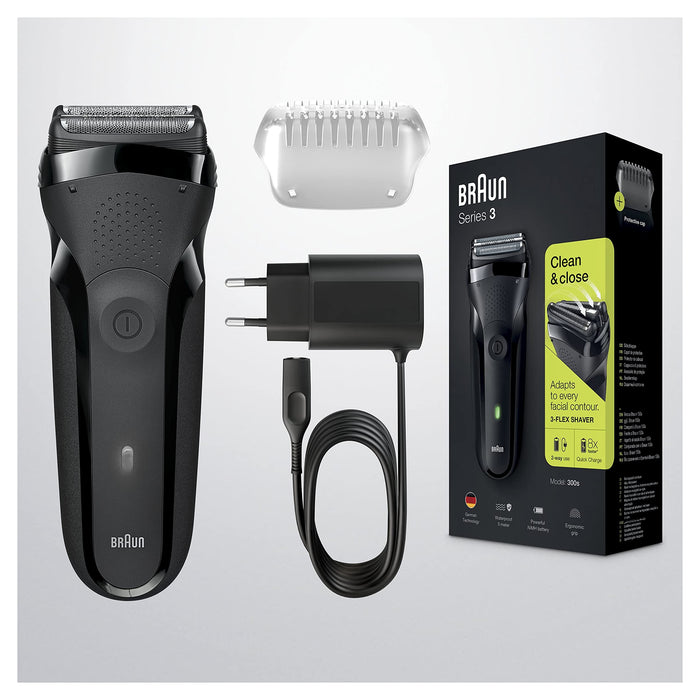 Braun Series 3 300s Golarka Elektryczna, Czarny, 2-Biegunowa, 260 G