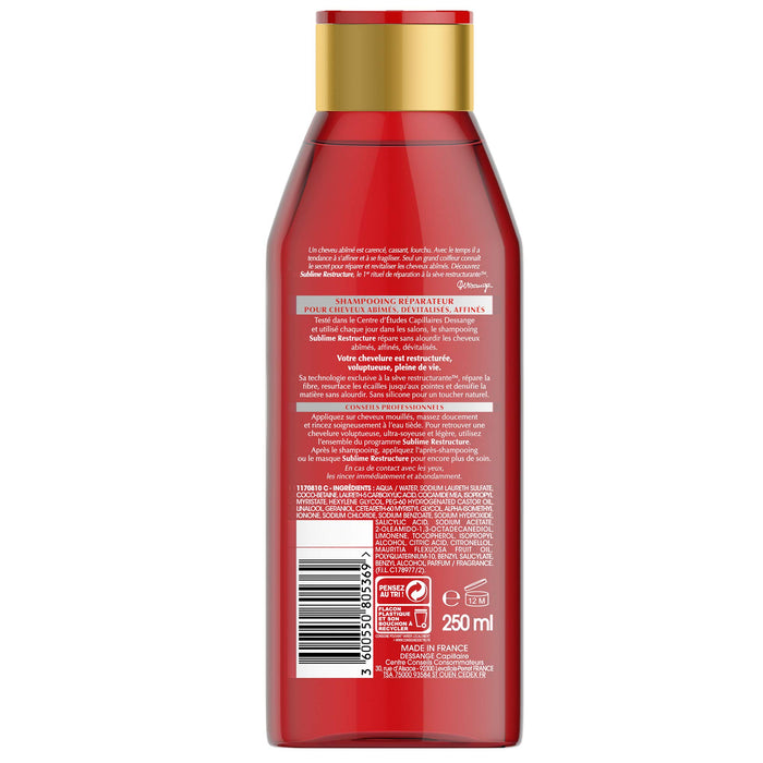 Dessange Sublime Restructure szampon żelowy, regenerujący 250 ml – 2 sztuki