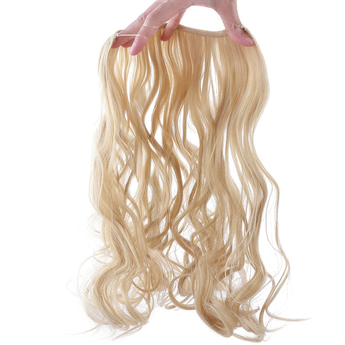 Przedłużanie włosów z niewidocznym drutem, zagęszczanie włosów, pofalowane, kolor blond, 2 50 cm