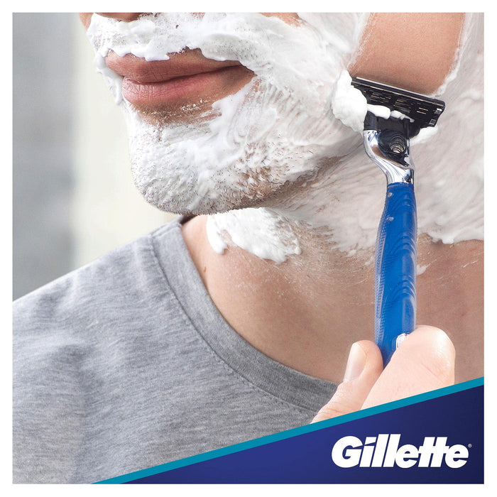 Gillette Mach3 Rączka maszynki do golenia dla mężczyzn + 3 ostrza wymienne, z ostrzami twardszymi niż stal