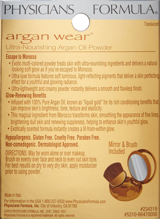 Physicians Formula Argan Wear™ Ultra-Nourishing Argan Oil Face Powder, przezroczysty, 1 szt