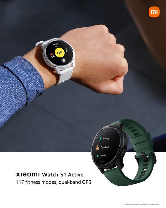 Xiaomi Watch S1 Active Ocean Blue + kabel USB-C 1 m, biały, AMOLED HD 1,43 cala, obsługuje do 19 profesjonalnych trybów treningowych, zintegrowany NFC, wodoodporność, Ocean Blue (Niebieski)