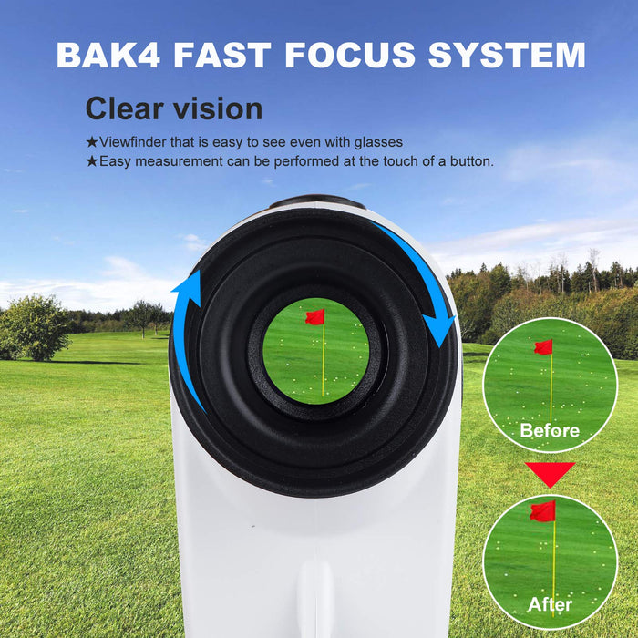 dalmierz laserowy do golfa, 1000 metrów, długi dalmierz z 7-krotnym powiększeniem, nachylenie, blokada flagi, wibracja, dalmierz turniejowy
