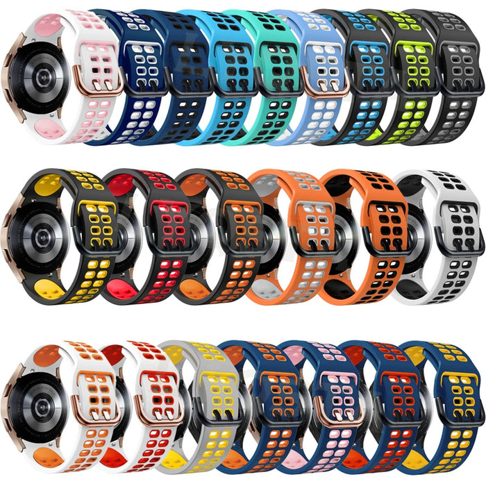 SKM Oficjalny silikonowy pasek 20 mm do Samsung Galaxy Watch4 Classic 46 42 mm/44 40 mm Smartwatch Ridge Sport bransoletka pasek do zegarka Correa (kolor: Kolor B, rozmiar: Watch 4 44 mm)