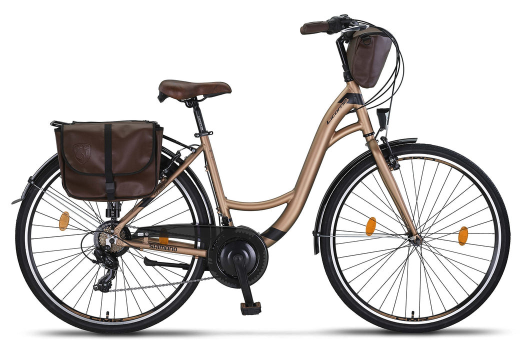 Licorne Bike Stella Plus City Bike rower miejski, koła 26 i 28 cali – aluminiowy, dla dziewcząt, chłopców, mężczyzn i kobiet – 21 przerzutek, rower holenderski (StVZO, obowiązują przepisy lokalne)