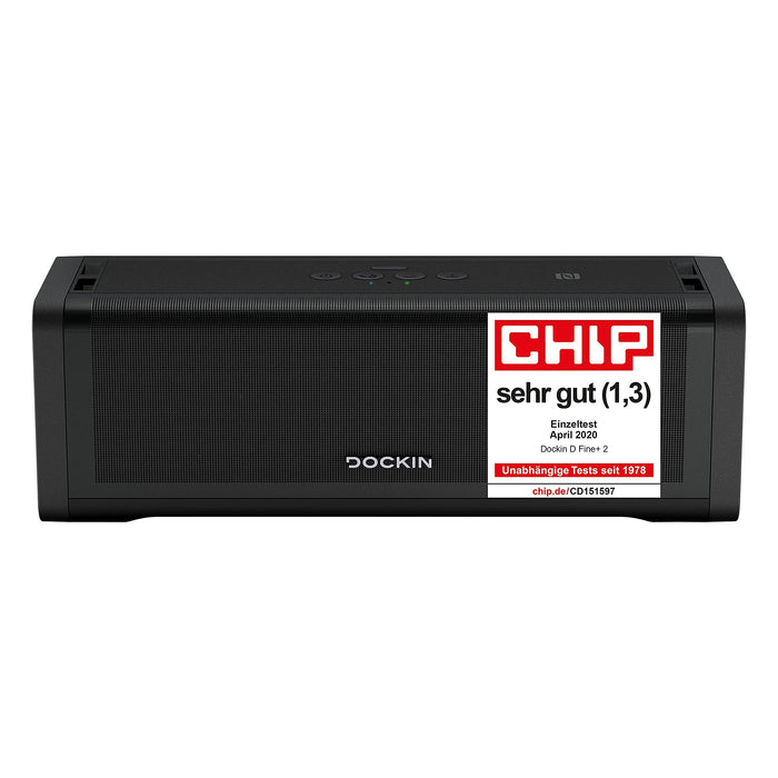 DOCKIN D FINE+ 2 Przenośny Głośnik Bluetooth Hi-Fi – Głośnik do Wewnątrz i na Zewnątrz o Mocy 50W, Praca na Baterii do 16h, Wodoodporny, Pasek Transportowy, Idealny Dźwięk i TRZY Tryby Grania