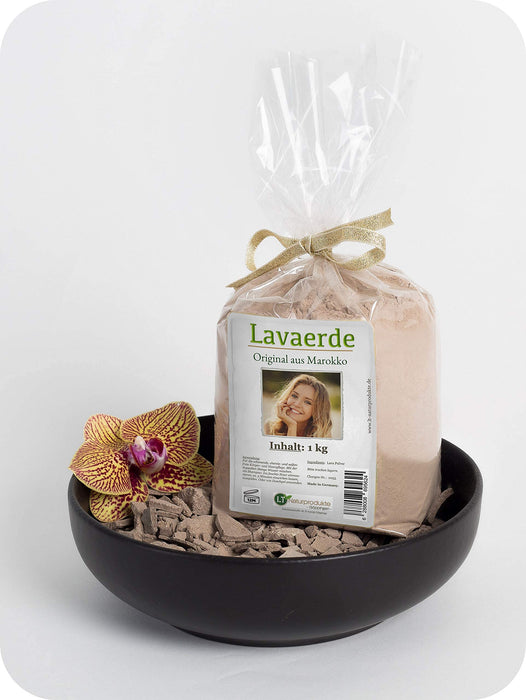 Lavaerde / Ghassoul | oryginał z Maroka | 1 kg | delikatny proszek do mycia włosów, pielęgnacji ciała i peelingu | wegańska | marokańska glinka glinowa | ziemia uzdrawiająca | ziemia do mycia | Rhassoul | przeciwłupieżowa