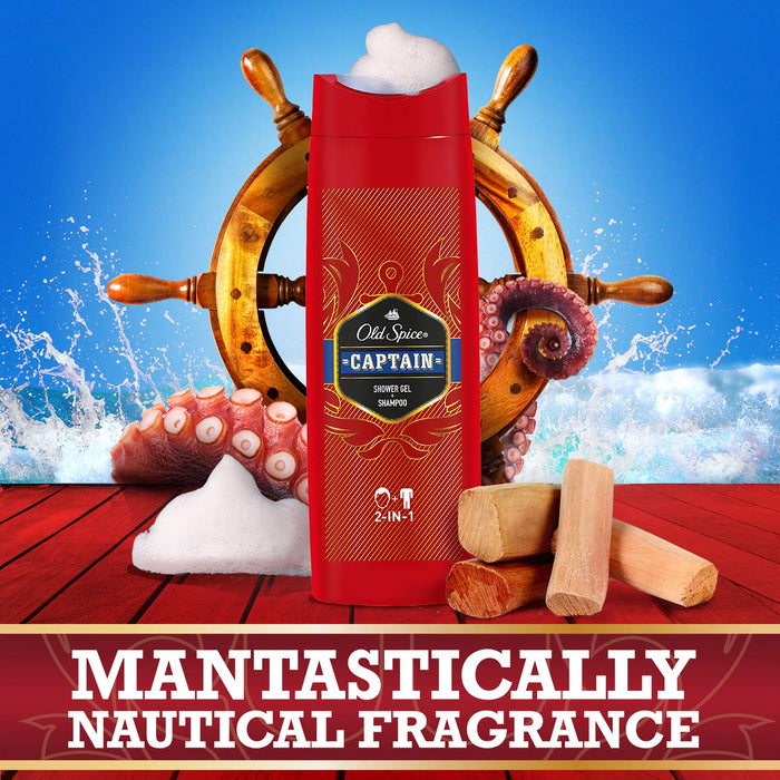 Old Spice Captain Żel pod Prysznic i Szampon dla Mężczyzn - 400 ml
