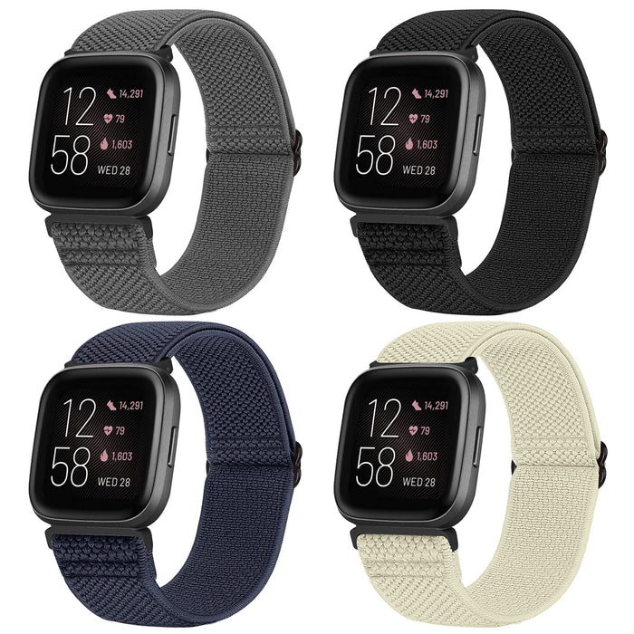 Yunshare Nylon regulowany, elastyczny pasek kompatybilny z Fitbit Versa/Versa 2/Versa Lite/Versa SE, pasek do zegarka dla kobiet i mężczyzn, sportowy zamiennik Stretchbander